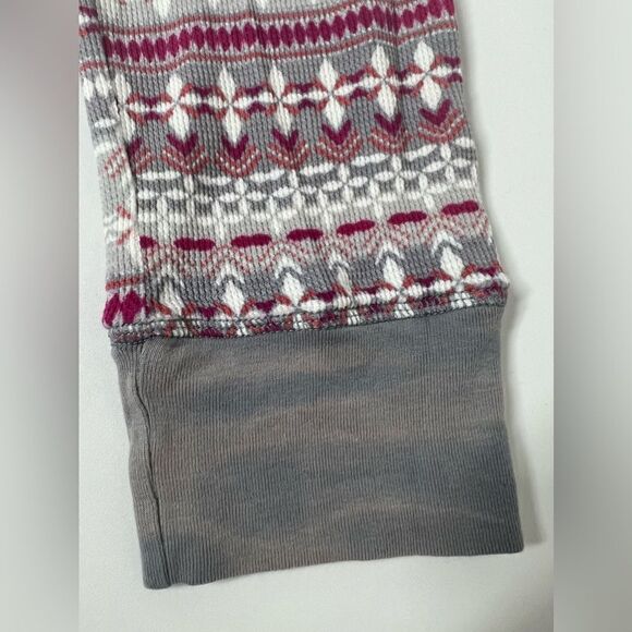 VICTORIA'S SECRET GRAY/FUCHSIA/WHITE WAFFLE KNIT PAJAMA Leggings Thermal Size M - Picture 3 of 9